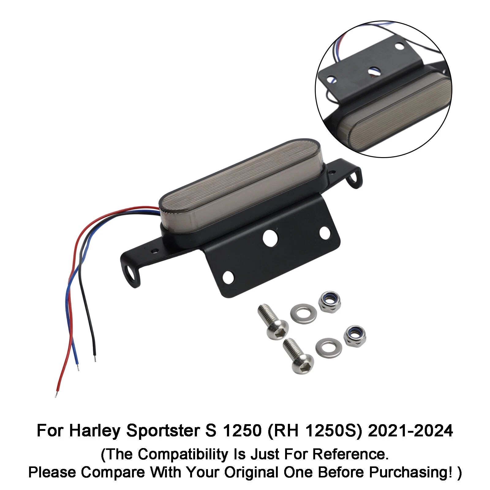 Tail Light License Plate Holder for Harley Sportster S (2021–2024)