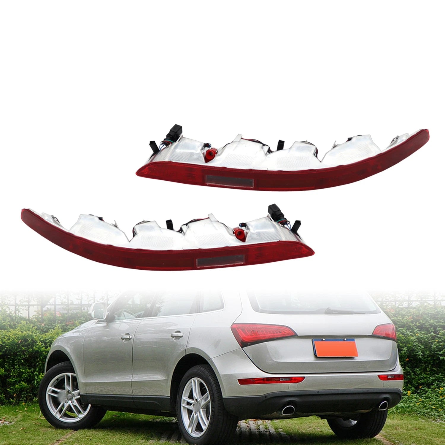 Set of 2 Rear Lower Bumper Tail Light Reverse Stop Lamps for Audi Q5 (2009–2016)