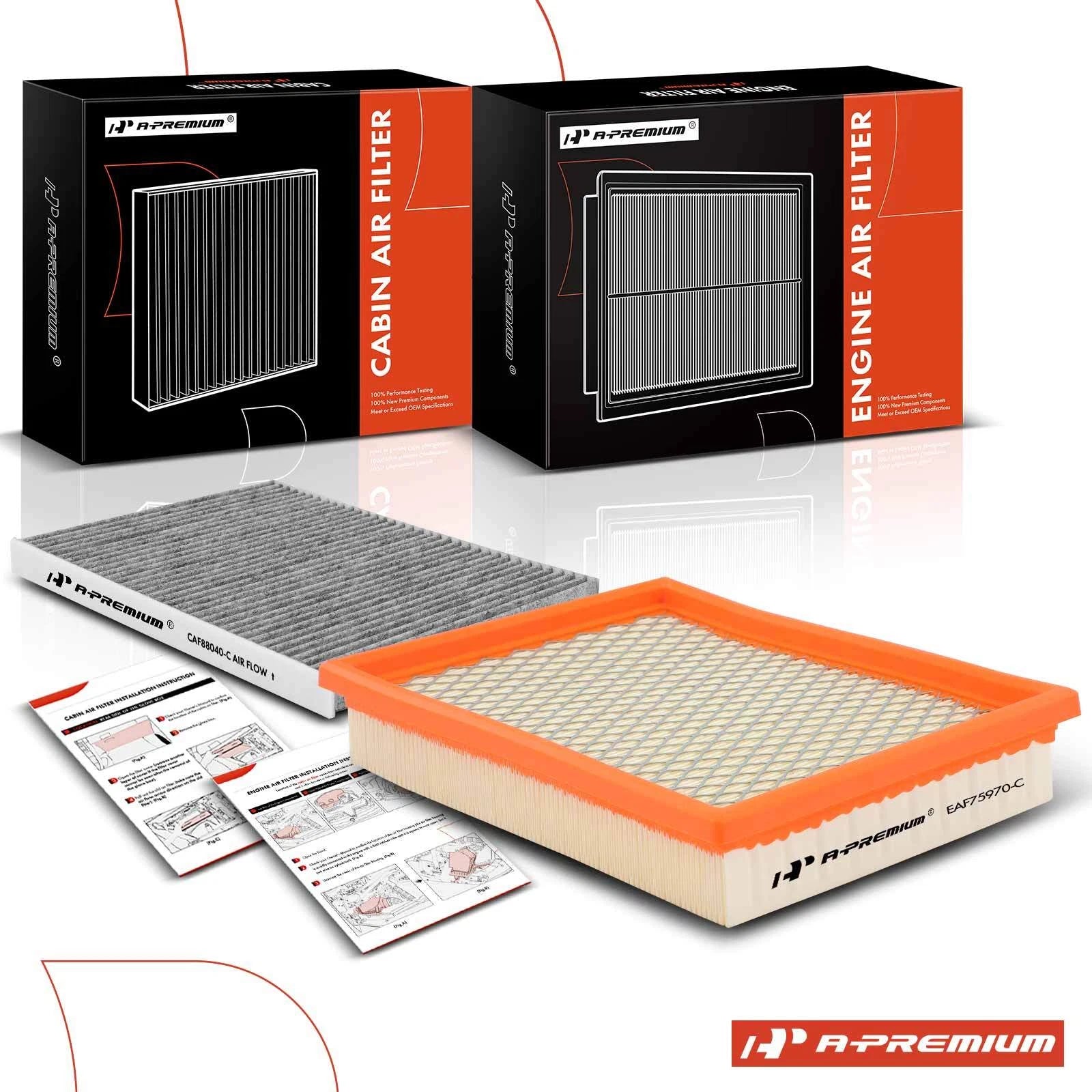 Engine & Activated Carbon Cabin Air Filter for Cadillac DeVille (1985–1991)