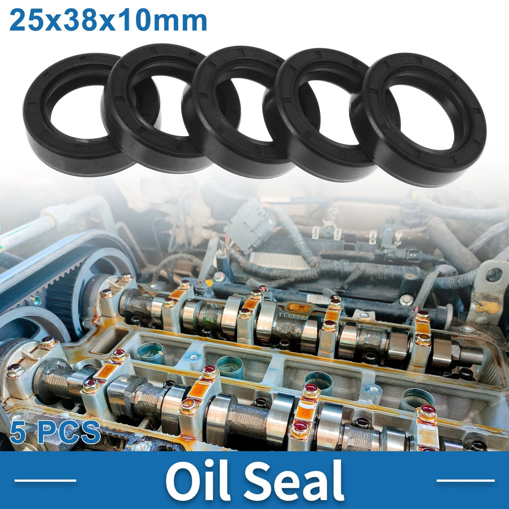 Set of 5 Oil Seal Rotary Shaft Seal for Various Models (25x38x10mm)