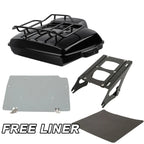 Black Razor Trunk Backrest Mount Rack Base Plate for Harley Touring (2014–2023)