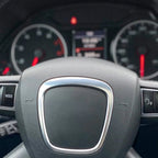 Chrome Steering Center Logo Ring Frame Trim Sticker for Audi A3 A4 A5 A6 Q5 Q7 (2015-2023)