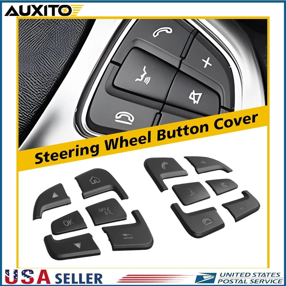 12Pcs Steering Wheel Button Silver Trim for Mercedes Benz C Class