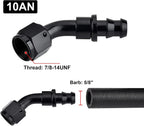 2PC 45-Degree Push-On Lock Hose Adapter for Oil Fuel Gas Line (6AN-10AN)