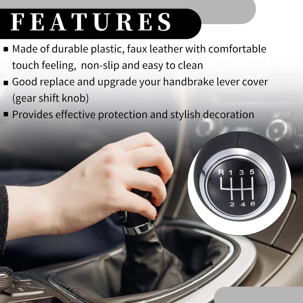 6 Speed Manual Shift Knob for Audi A4 S4 B8 (2009–2016) Plastic Faux Leather Silver Tone