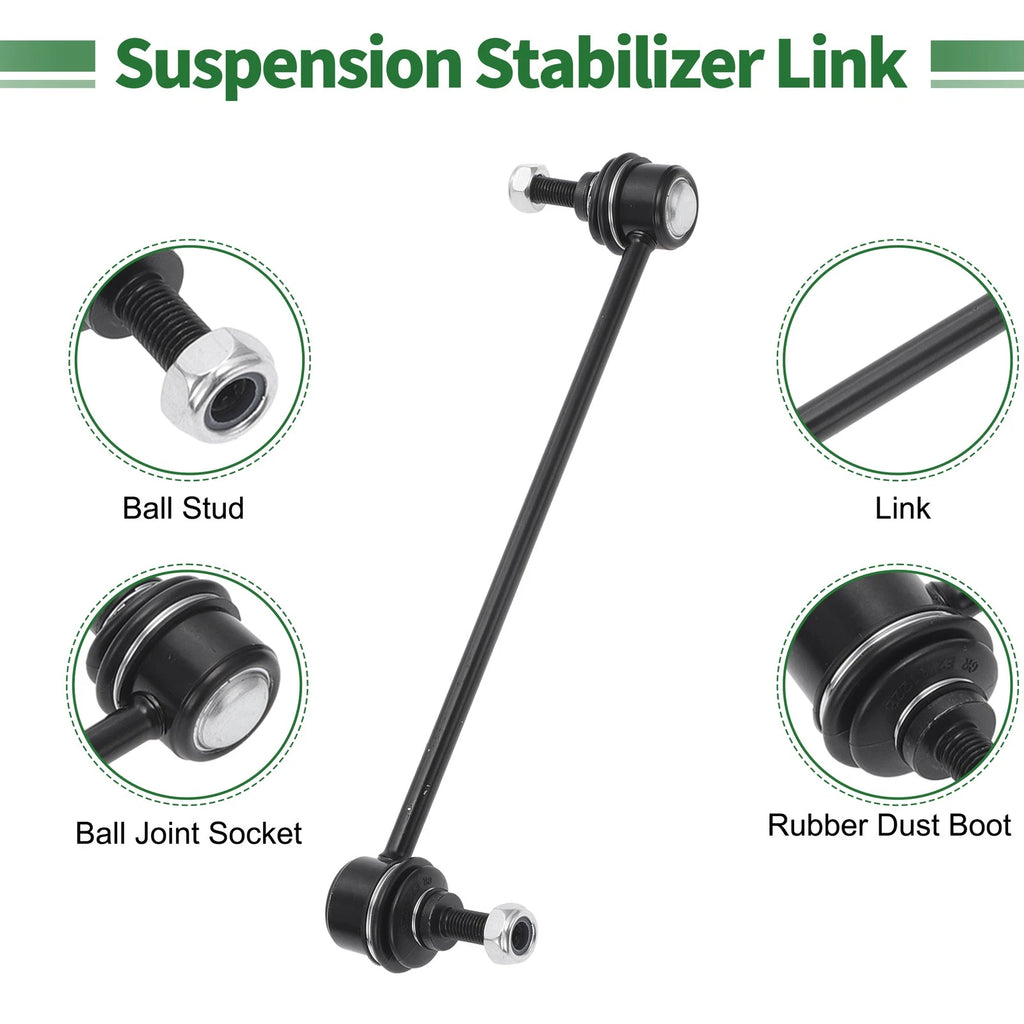 Set of 4 Front Outer Tie Rod Ends & Sway Bar Link for Chrysler Sebring (2007–2008)