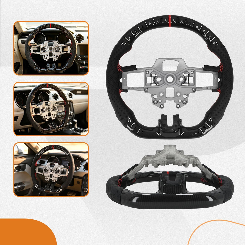 Carbon Fiber Steering Wheel for Ford Mustang (2018–2023)