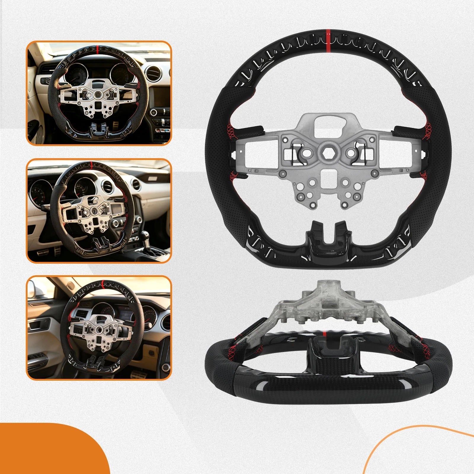 Carbon Fiber Steering Wheel for Ford Mustang (2018–2023)