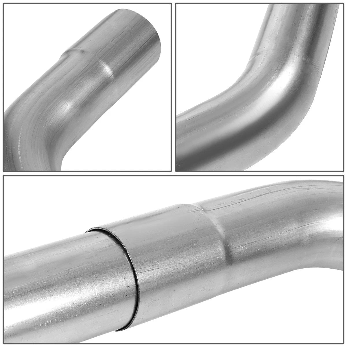 16-Piece 3" OD Steel Exhaust Pipe Straight & Bends Kit Universal