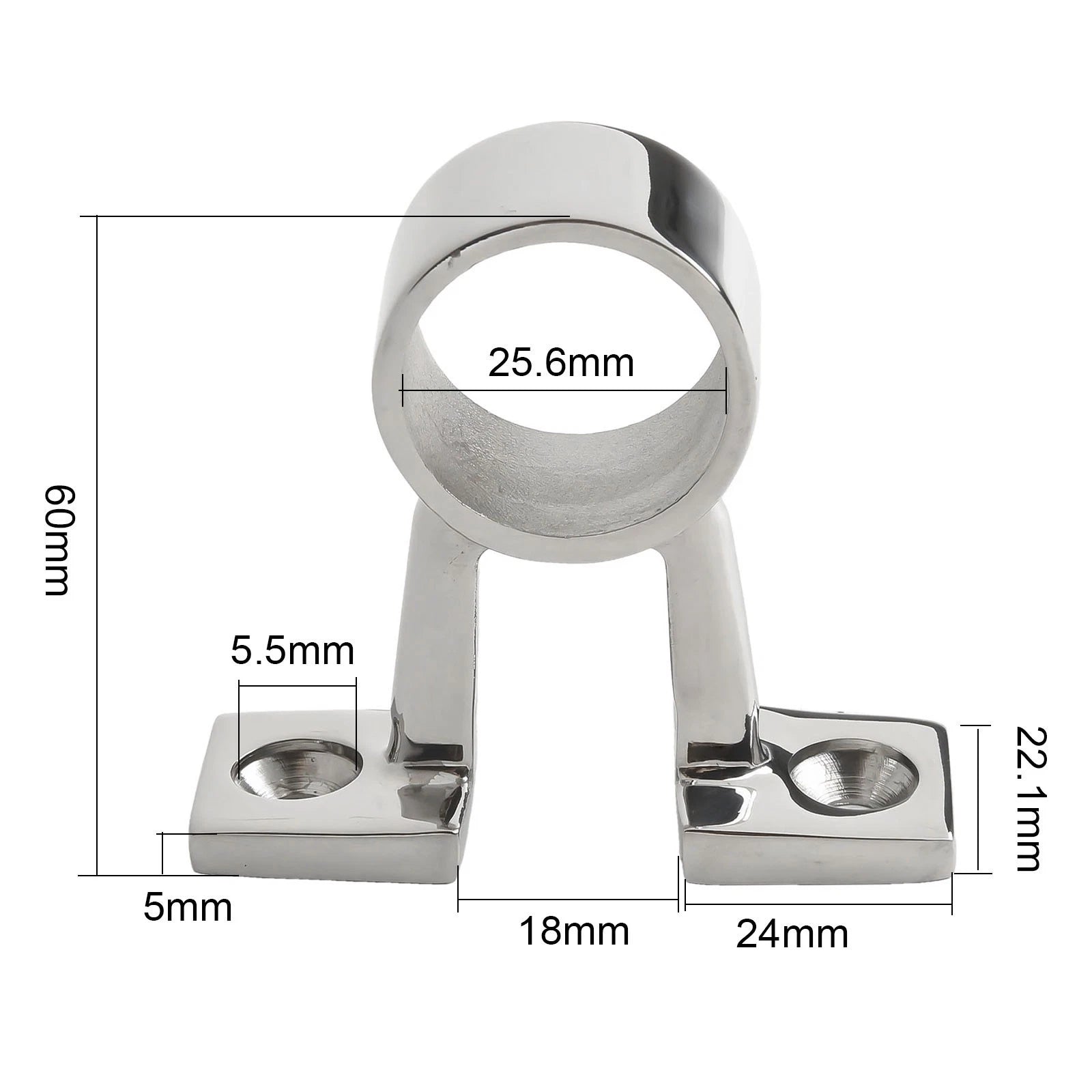 25mm Marine Grade Stainless Steel Frame Mounting Bracket for