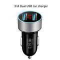 Dual USB Car Charger with LED Voltage Display for Universal Vehicles (2010–2023)