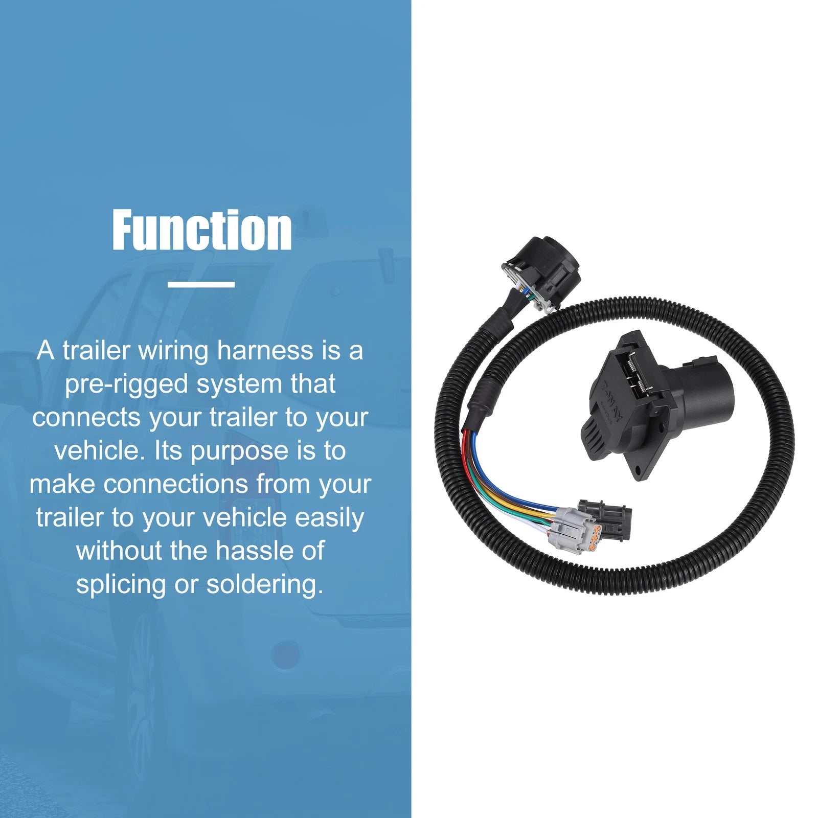 Set of 1 7-Way Tow Harness for Nissan Frontier (2005–2022), Xterra (2005–2015)