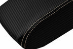 Console Lid Cover for Jeep Grand Cherokee (2011–2019) Carbon Fiber Beige Stitch