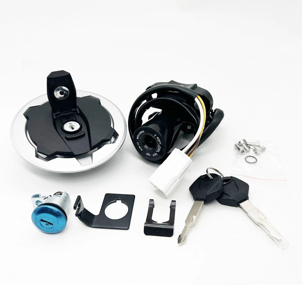 Ignition Switch Gas Cap Seat Lock Set & 2X Keys for Kawasaki Ninja 650 (2017–2023)