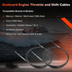 2X 15FT Outboard Throttle Shift Cable GEN II for Mercury Mariner (N/A)