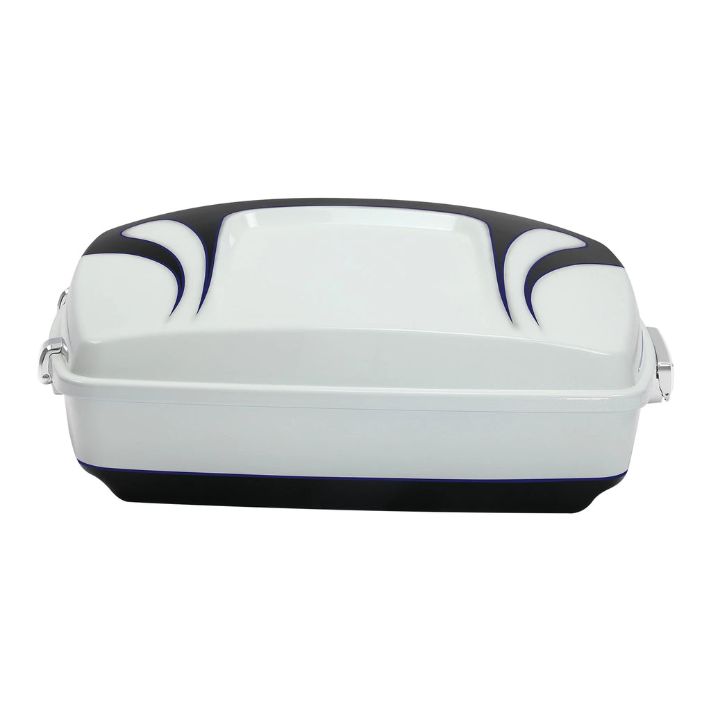Chopped Trunk for Harley Touring (2014–2023) White Amethyst Black Licorice Flames