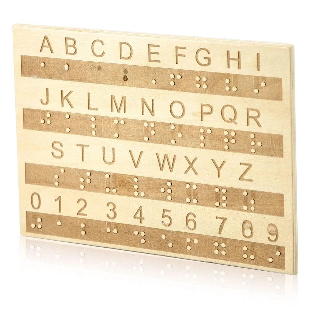 Natural Wood Tactile Alphabet Board for Blind Education (2023)
