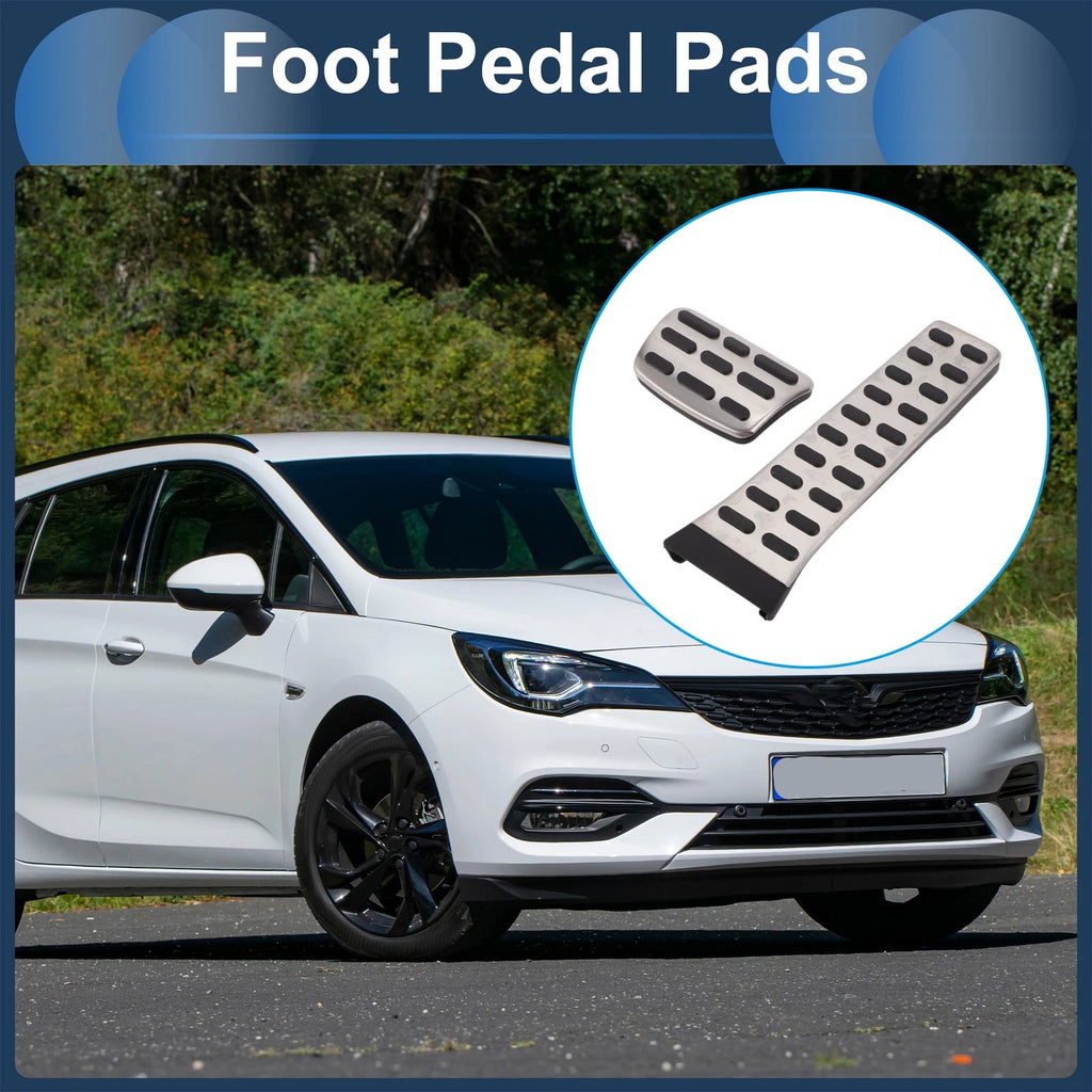 2X Automatic Foot Accelerator Pedal Covers for Kia K5 (2011–2015) Silver Tone