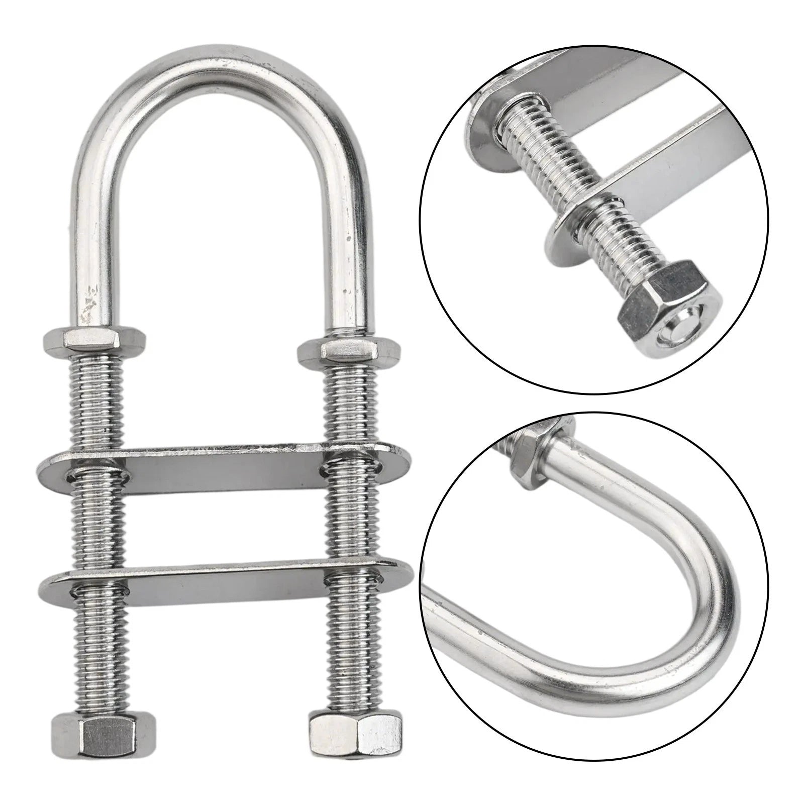 Stern Bow Eye U Bolt with Adjustable Nuts M8 for Marine Boat