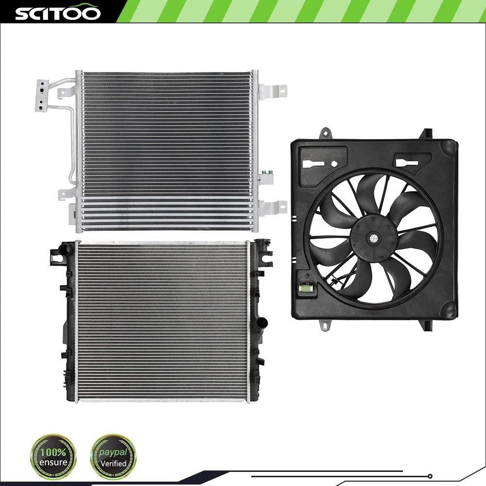 A/C Cooling Fan & Radiator & Condenser Kit for Jeep Wrangler (2007–2011)