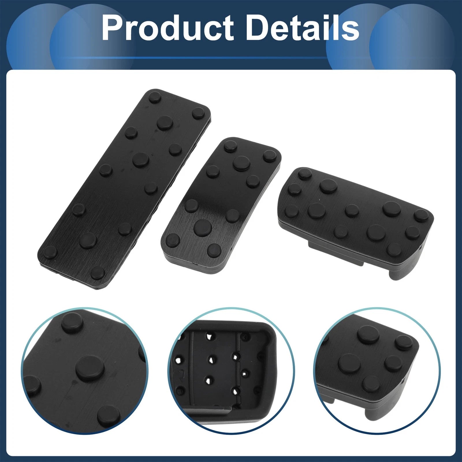 3 Pcs Accelerator Pedal Covers for Subaru Forester (2006–2018) Black