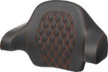 SADDLEMEN Tour-Pak Backrest Pad for FL (2014–2024) - Lattice Stitch, Orange Stitch