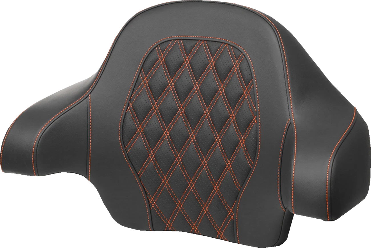 SADDLEMEN Tour-Pak Backrest Pad for FL (2014–2024) - Lattice Stitch, Orange Stitch