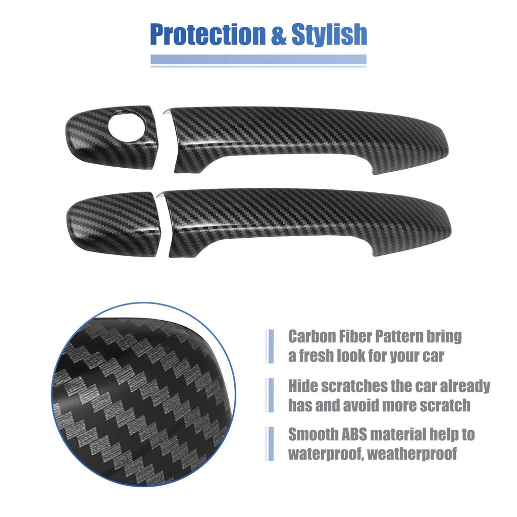 8 Pcs Carbon Fiber Door Handle Cover Trim w/ Key Hole for Subaru WRX STi (2015–2021)