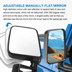 Pair Black Manual Side View Door Mirrors for Jeep Wrangler (1987–2002)