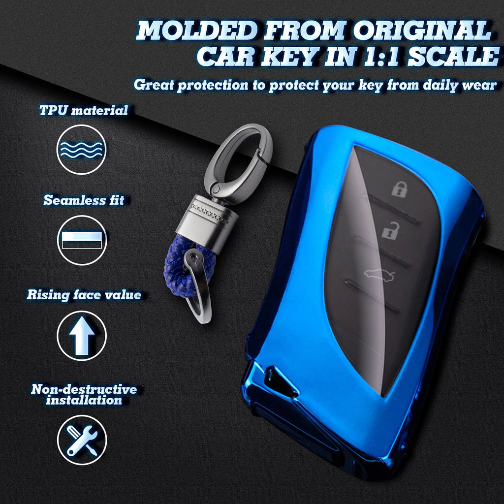 TPU Full Protect Remote Key Case for Lexus ES300h 350 LC500 (2019-2024)
