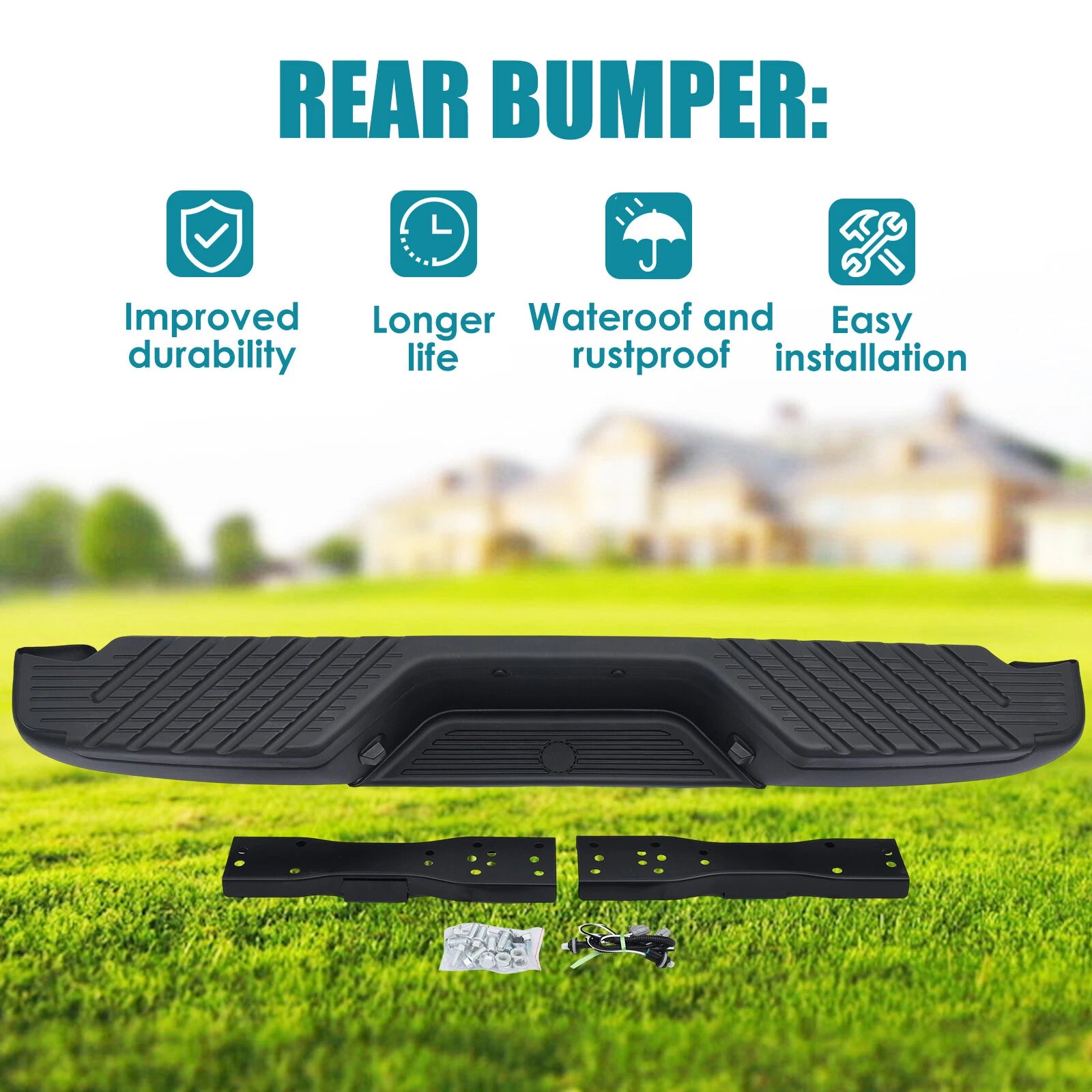 Black Steel Rear Bumper for Nissan Frontier (1998–2004)