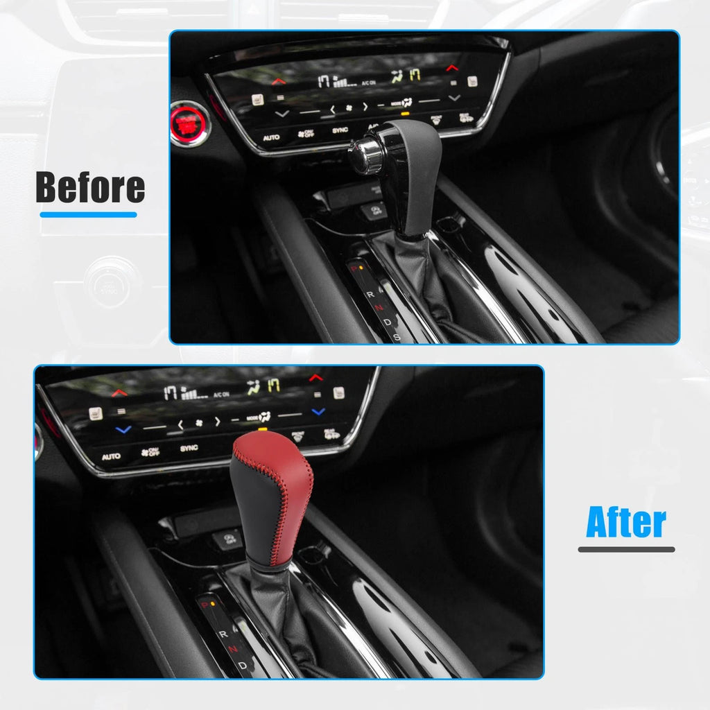 Shift Knob Cover for Mazda 3 (2014–2018) - Black Red with Red Stitches