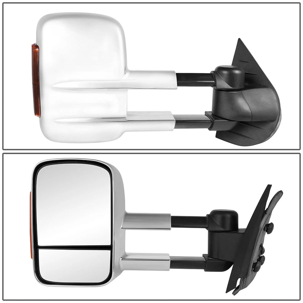 Chrome Manual Amber LED Turn Signal Tow Mirror for Silverado/Sierra (2007–2014)