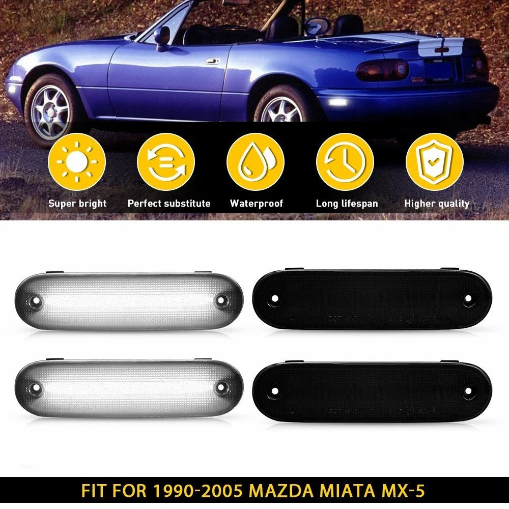 Set of 4 Smoke LED Side Marker Lights for Mazda Miata MX-5 (1990–2005)