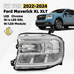 LED Headlight for Ford Maverick XL XLT (2022–2024) w/o LED DRL, w/ LED Module