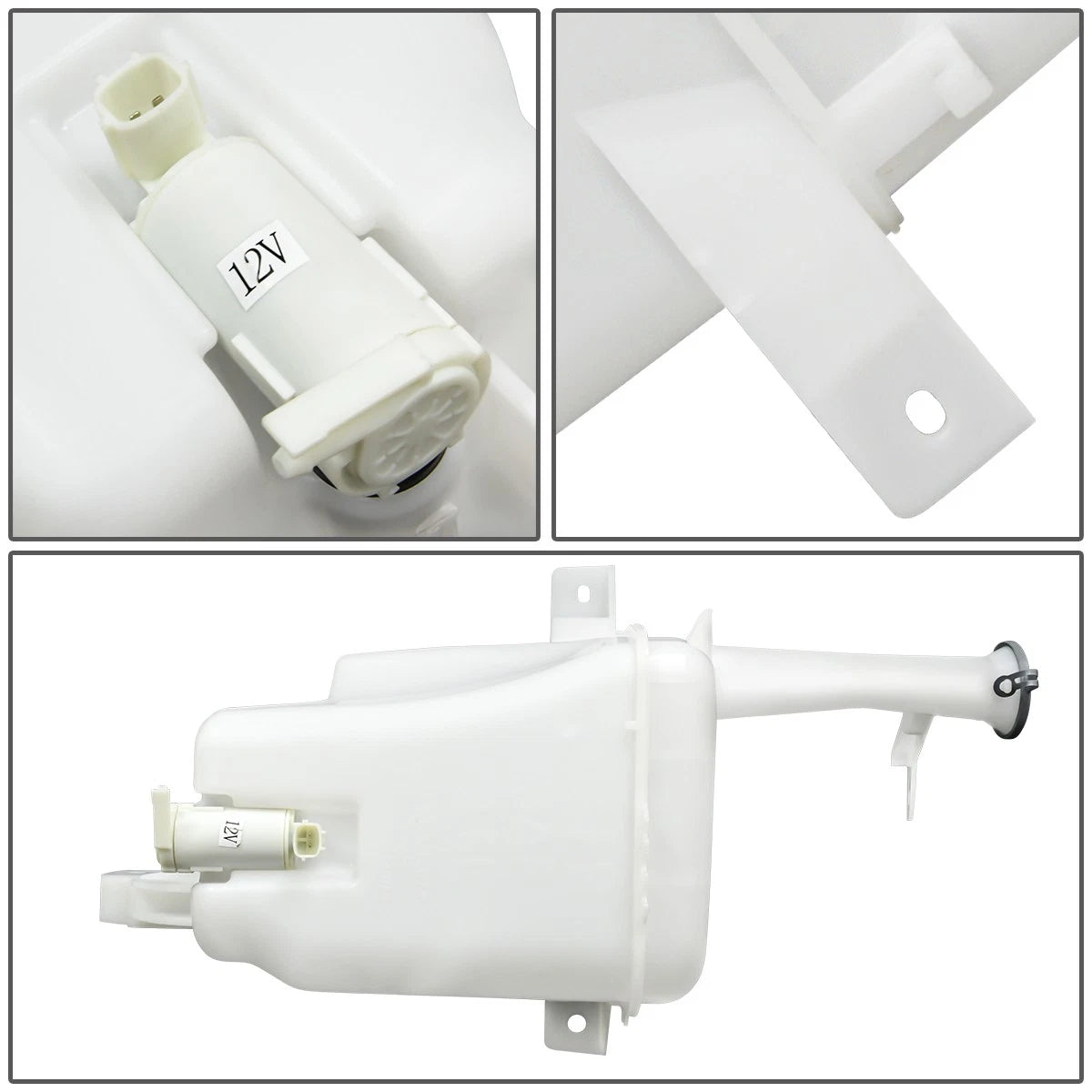 Windshield Washer Fluid Reservoir Tank Bottle w/Cap & Pump for Nissan Versa (2012–2019)
