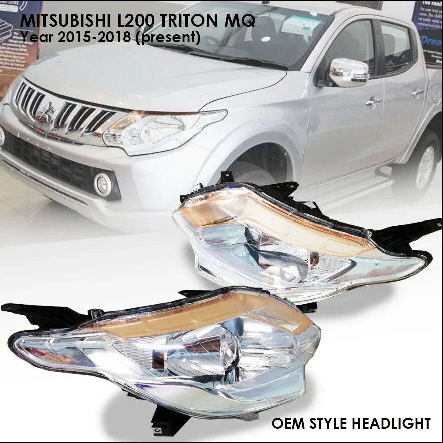 PAIR HEADLIGHTS LAMP for MITSUBISHI TRITON L200 (2015-2019)