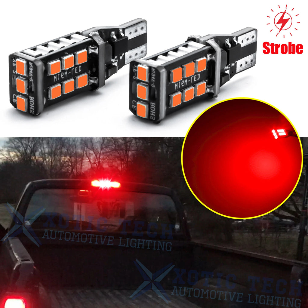 921 Red Strobe LED 3rd Brake Light Bulbs for Dodge Ram (2011–2020)