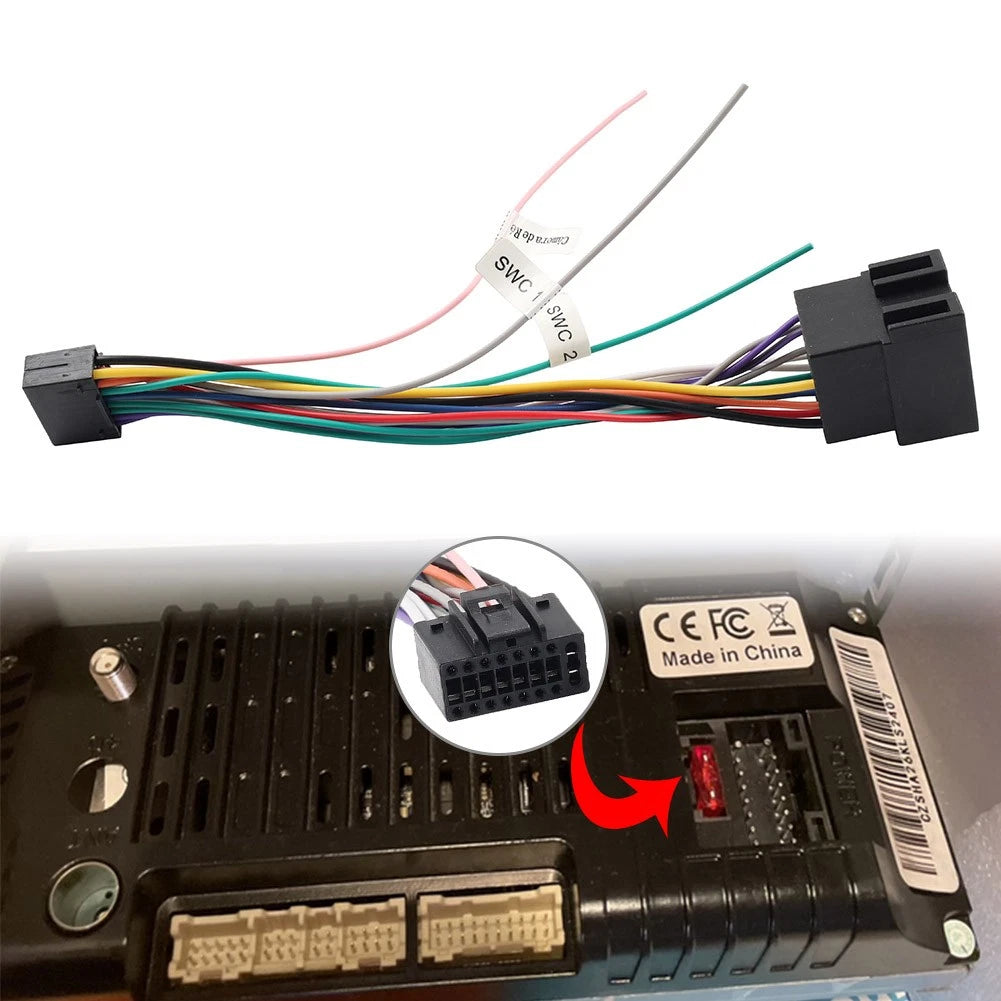 16 Pin ISO Wiring Harness Connector Adapter for Android Car Stereo