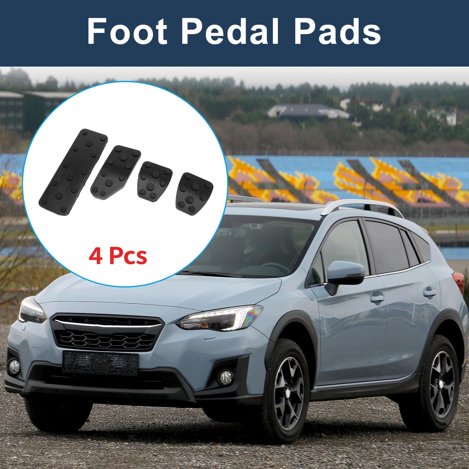 Set of 4 Foot Accelerator Pedal Covers for Subaru XV (2018–2021) Black