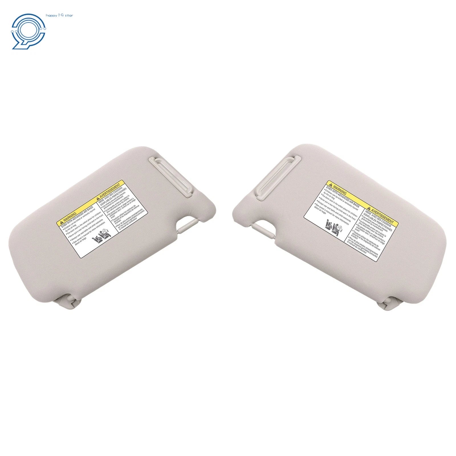 Set of 2 Sun Visors for Nissan Sentra (2013–2019) with Vanity Mirror Gray