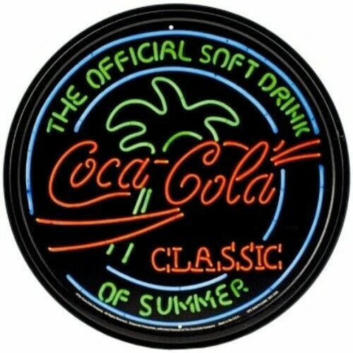Coke Neon Summer 12" Round Sign #2426 for Home Decor