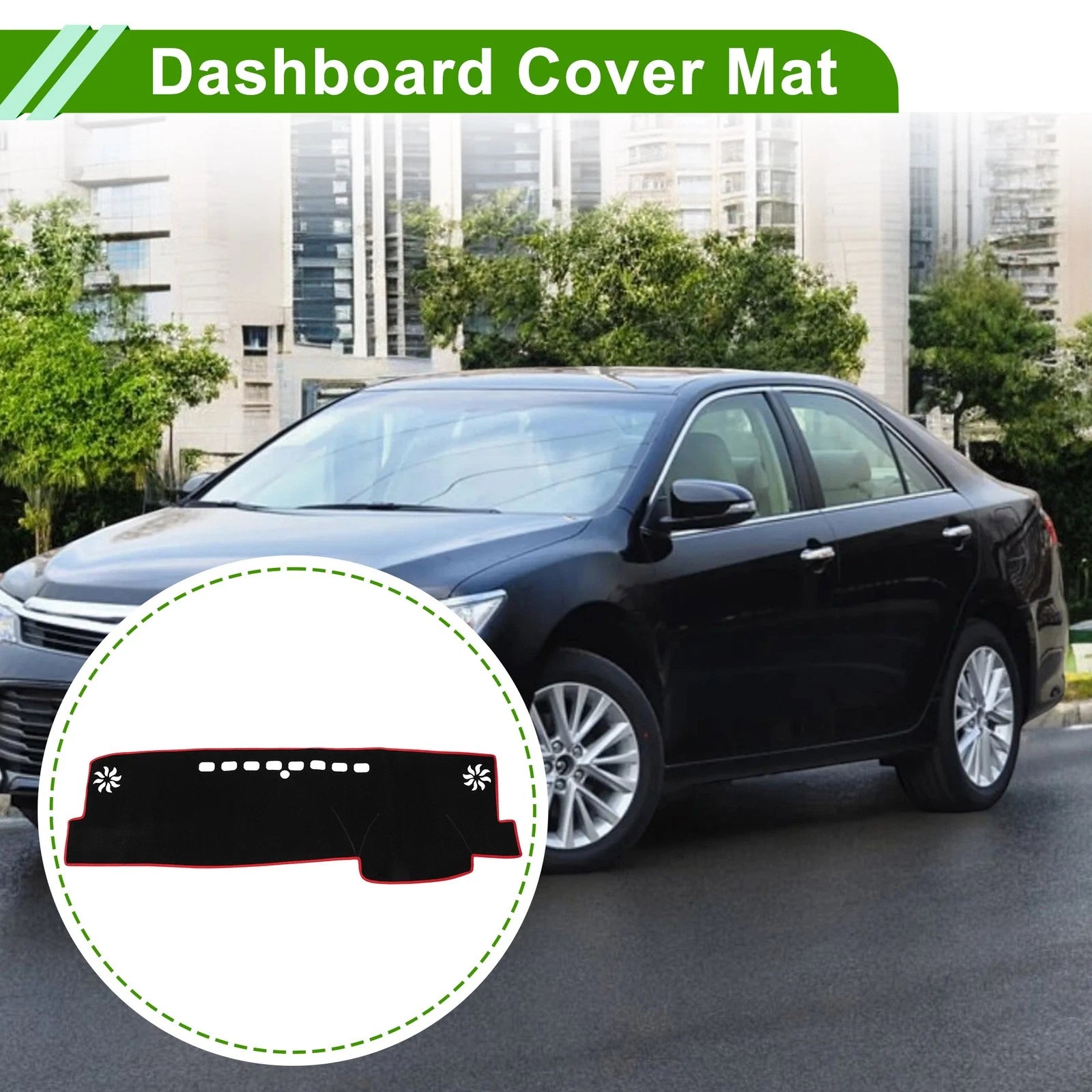 Dashboard Cover for Toyota Camry XV70 (2018–2023) Black Red Polyester