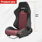 1 Pair Reclinable Racing Seats for Universal Fit (Classic Black PVC)