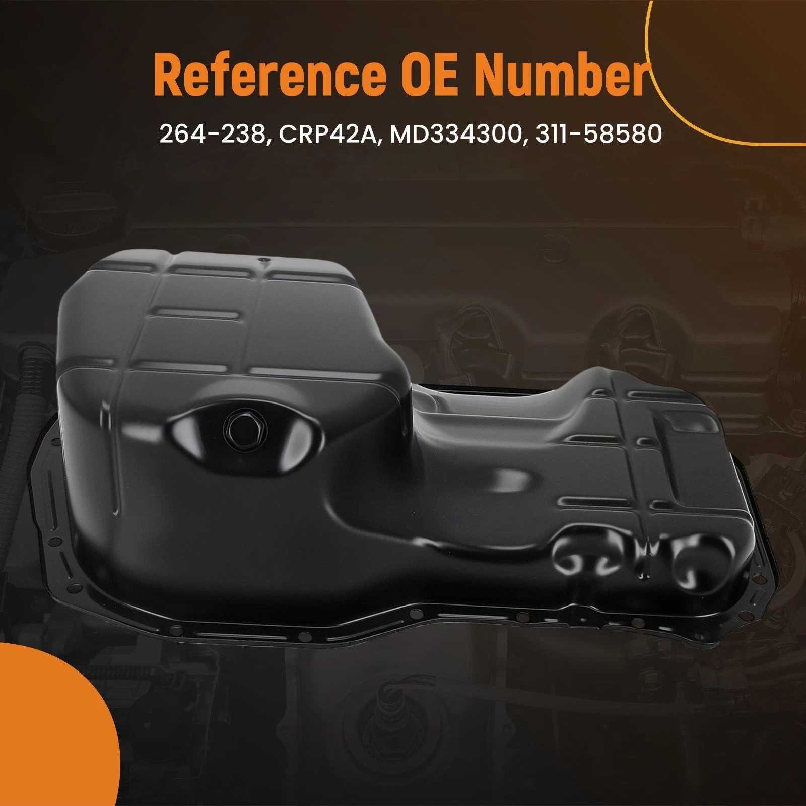 Oil Pan for Mitsubishi Eclipse Convertible 2.4L (2001–2005) CRP42A MD334300