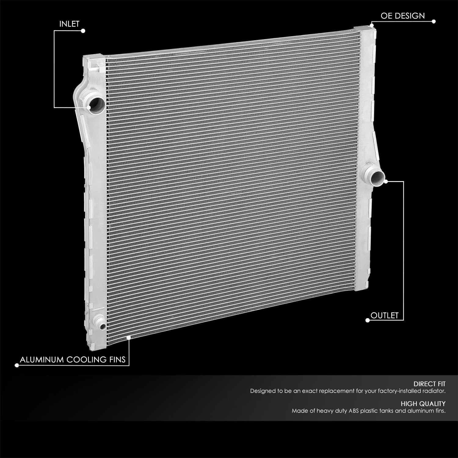 OE Style Aluminum Core Radiator for BMW X5 3.0L 4.8L (2007–2010) DPI13380