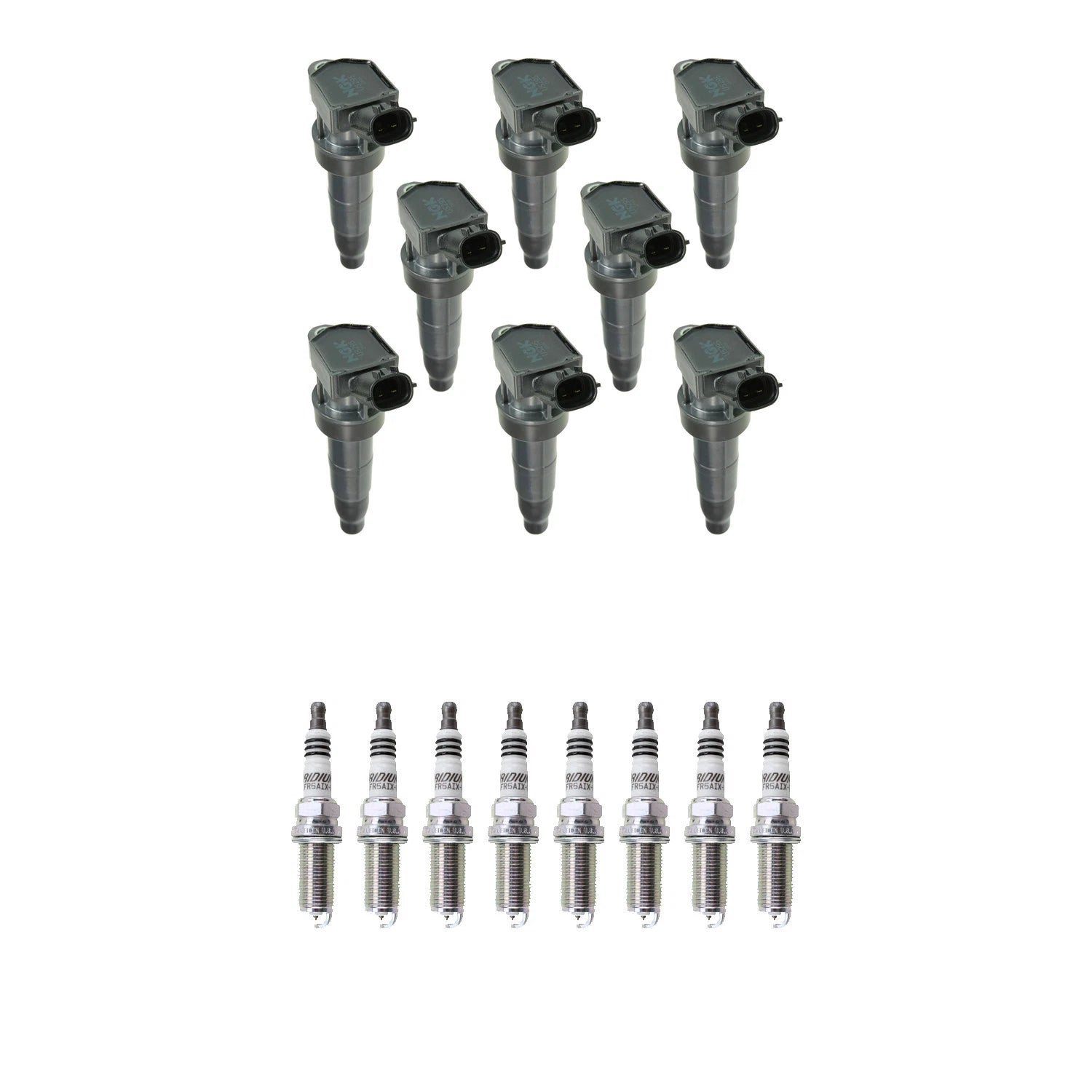 Set of 8 NGK Ignition Coils & Iridium Spark Plugs for Genesis Borrego (2009–2016)