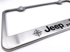 Brushed Stainless License Plate Frame for Jeep Wrangler JK (2007–2018)