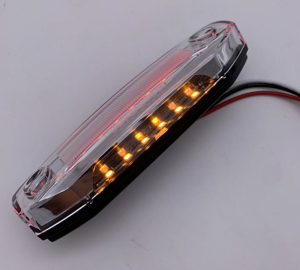Clear Lens Marker Light with Amber LED Side Ditch for Universal Truck (2010–2024)