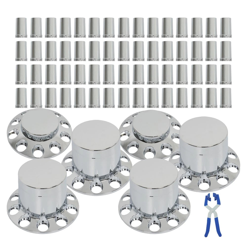 Set of 2 Chrome Front Axle Cover Kits for Make Model